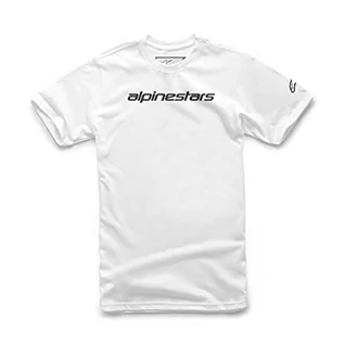 Koszulki męskie - Alpinestars Koszulka męska Linear Wordmark z krótkim rękawem, biało-czarna, M, biały czarny, M - grafika 1