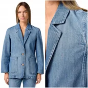 Marynarki i żakiety damskie - Wrangler BLAZER Baby Blue DżINS damska marynarka jeansowa S - miniaturka - grafika 1