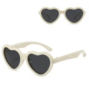 Dziecięce 2-4 lata gumowe okulary przeciwsłoneczne polaryzacyjne serce POL-JR-65C kremowe - Okulary przeciwsłoneczne Dziecięce 2-4 lata gumowe okulary przeciwsłoneczne polaryzacyjne serce POL-JR-65C kremowe - Okulary przeciwsłoneczne - miniaturka - grafika 1