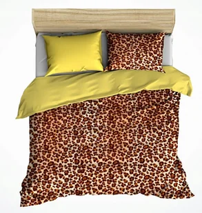 pościel z polaru 200x200 + 2 poszewki P 300-14 DUO panterka jasna / żółty - Pościel - miniaturka - grafika 1