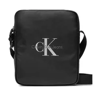 Torby męskie - Saszetka Calvin Klein Jeans Monogram Soft Reporter 22 K50K511503 Czarny - miniaturka - grafika 1