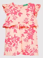 Sukienki i spódniczki dla dziewczynek - United Colors Of Benetton Sukienka letnia 3HD3GV005 Różowy Regular Fit - miniaturka - grafika 1