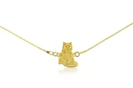 Bransoletki - Bransoletka z kotem birmańskim złotym na łańcuszku - miniaturka - grafika 1