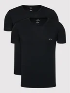 Piżamy męskie - Armani Exchange Komplet 2 t-shirtów 956004 CC282 07320 Czarny Regular Fit - miniaturka - grafika 1
