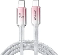 Kable USB - Joyroom Kabel do ładowania / transmisji danych Crystal-Clear Series USB-C do Lightning, 30W PD, 1.2m, biały - miniaturka - grafika 1