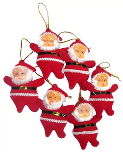 Mikołaje wiszące (6 szt.) czerwone - Zabawki kreatywne - miniaturka - grafika 1