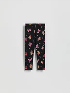 Spodnie i spodenki dla dziewczynek - Reserved - Legginsy ze świątecznym nadrukiem - czarny - miniaturka - grafika 1