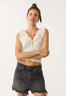 Spodenki damskie - Stradivarius D75 Spodenki jeansowe z przetarciami Ciemnoszary 32 - miniaturka - grafika 1