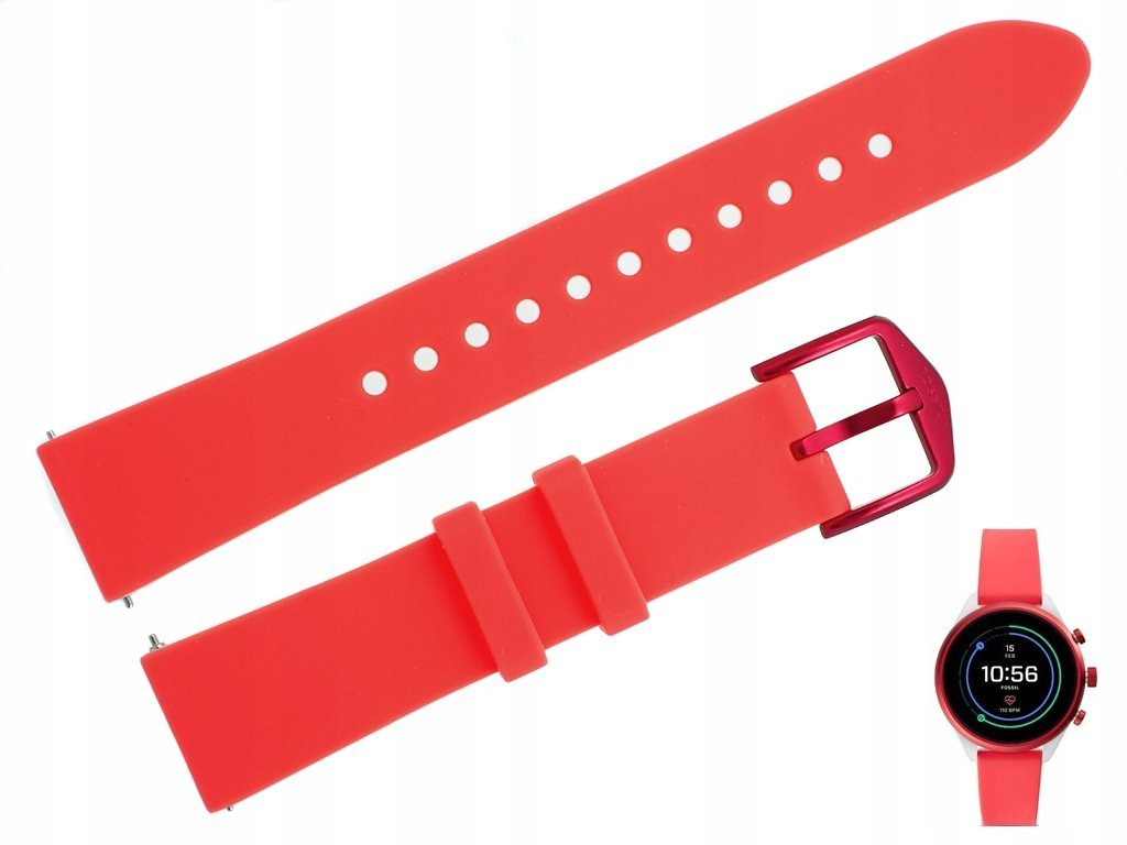 Pasek do zegarka Fossil FTW6027 18 mm czerwony