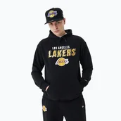 Bluzy męskie - Bluza męska New Era Team Script OS Hoody Los Angeles Lakers black - miniaturka - grafika 1