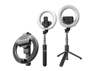 Kijek selfie Lampa led fotograficzna Alogy Ring mała ze statywem kosmetyczna do zdjęć - Selfie stick - miniaturka - grafika 1