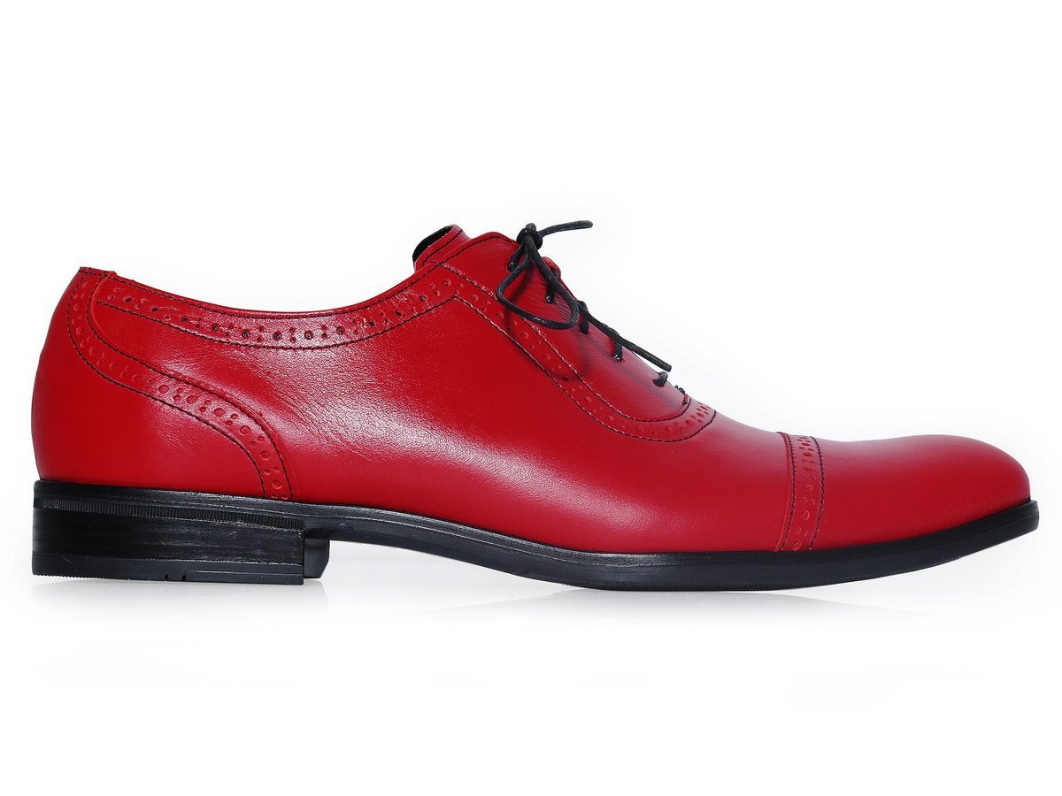Czerwone brogsy typu adelaide - czarna podeszwa T190 r. 39