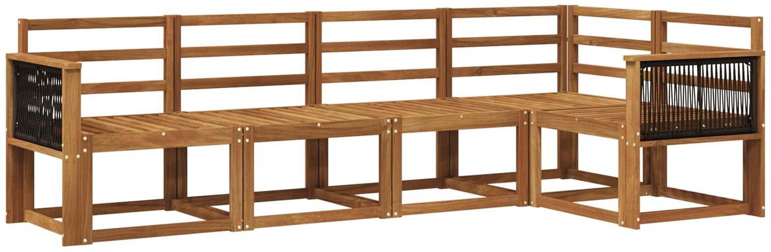 vidaXL Zestaw sof na zewnątrz 5 pcs naturalny Lite Drewno Akacji