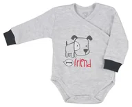 Body dla niemowląt - Body dla noworodka kopertowe szare Friend, Koala baby 56 - miniaturka - grafika 1