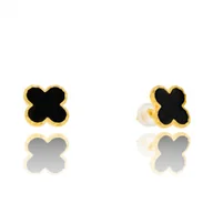 Kolczyki - Srebrne pozłacane kolczyki koniczyna marokańska sztyfty pr. 925 - miniaturka - grafika 1