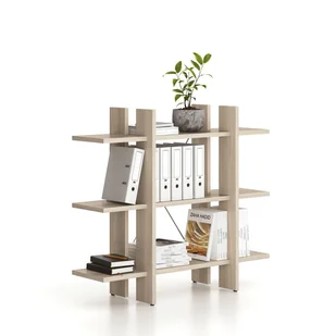 Regał biurowy niski krótki SOLID, 1250 x 400 x 1075 mm, naturalny dąb - Regały biurowe - miniaturka - grafika 1