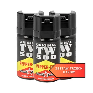 Zestaw 3 gazów pieprzowych Hoernecke TW 500 Pepper-Fog 40 ml - stożek - Gaz pieprzowy - miniaturka - grafika 1