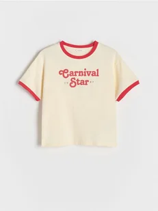 Reserved - Bawełniany t-shirt z nadrukiem - wielobarwny - Koszulki dla dziewczynek - miniaturka - grafika 1
