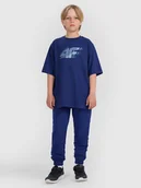 Spodnie i spodenki dla chłopców - 4F Spodnie dresowe joggery chłopięce - granatowe 122 (6-7 lat) - miniaturka - grafika 1