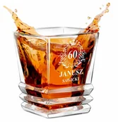Szklanki - Szklanka do whisky geometric z grawerem dla niego na 60 urodziny - miniaturka - grafika 1