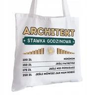 Torby i wózki na zakupy - Torba Bawełniana biała dla Architekta Na Prezent ekologiczna Trwały Nadruk - miniaturka - grafika 1