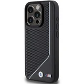 Etui i futerały do telefonów - BMW BMHMP15X23PUCPK iPhone 15 Pro Max 6.7" czarny/black hardcase Perforated Twisted Line MagSafe - miniaturka - grafika 1