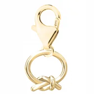 Bransoletki - Złota Zawieszka z Pętelką Oczko Łącznik Sznurek Węzeł Pętla SREBRO 925 - miniaturka - grafika 1