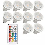 Żarówki tradycyjne - Zestaw 10 x żarówka gu10 Rgb neutralna z pilotem - miniaturka - grafika 1