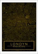 Plakaty - Galeria Plakatu, Londyn mapa złota, 40x50 cm - miniaturka - grafika 1