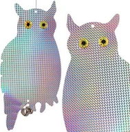 Zwalczanie i odstraszanie szkodników - Springos Odstraszacz ptaków odblaskowa sowa z dzwonkiem, hologram na szpaki, wróble UNIWERSALNY - miniaturka - grafika 1