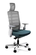 Fotele i krzesła biurowe - Fotel biurowy, obrotowy, Spinelly, biały, steelblue - miniaturka - grafika 1