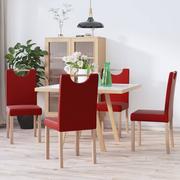 Krzesła - vidaXL Krzesła do jadalni, 4 szt., czerwone wino, obite sztuczną skórą - miniaturka - grafika 1