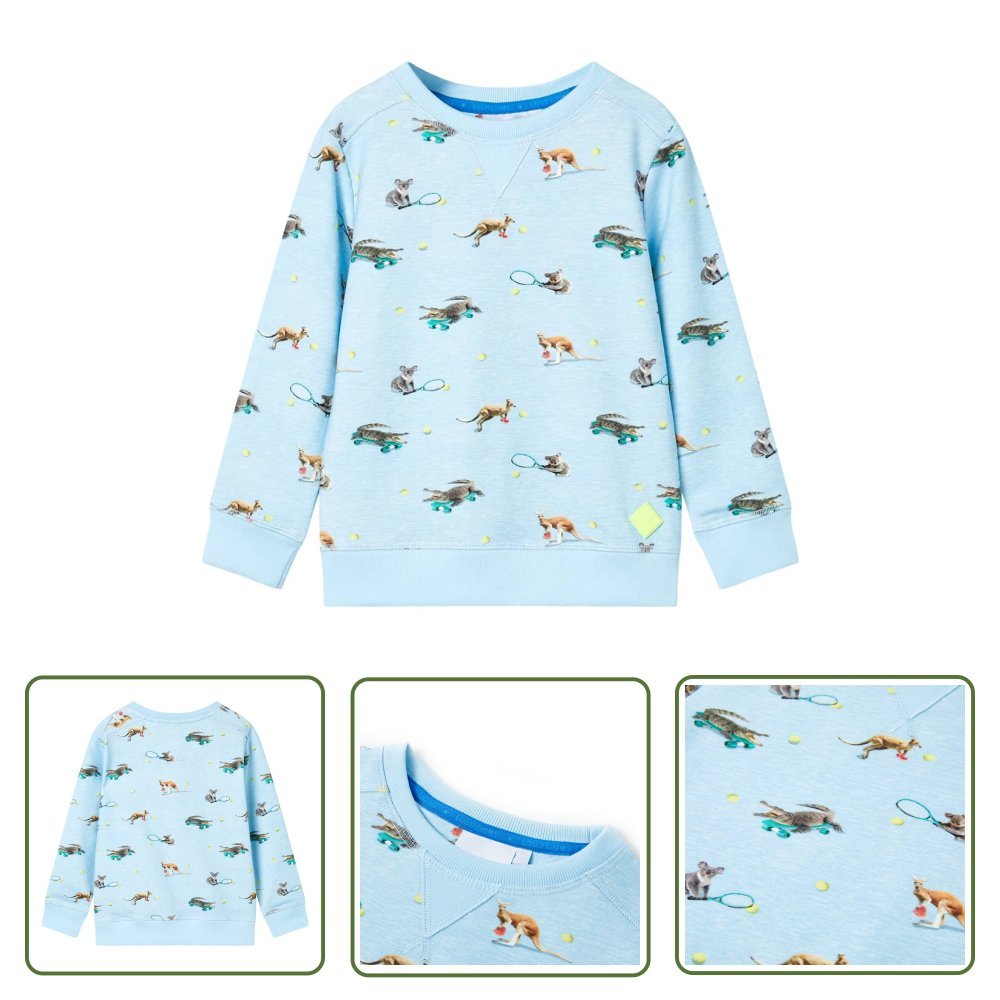 Bluza dziecięca - jasnoniebieski melanż - 128 - Bluza Dla Dziecka