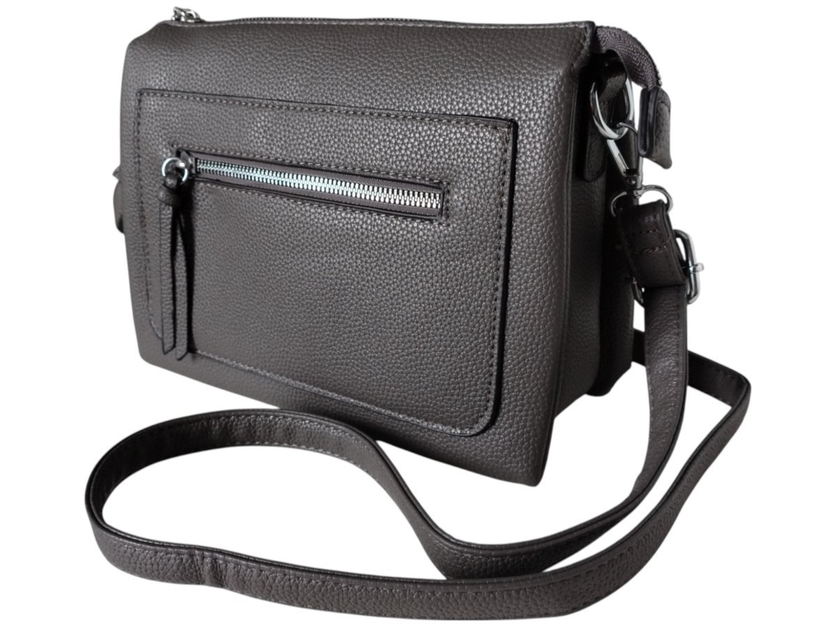 Torebka Damska, Miejska Mała Listonoszka Na Ramię, Kolor Szary