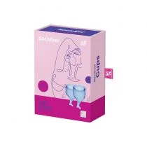 Satisyfer Zestaw kubeczków menstruacyjnych Satisfyer Feel Secure Menstrual Cup Ciemny niebieski - Kosmetyki do higieny intymnej - miniaturka - grafika 2