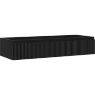 Szafki łazienkowe - Mexen Rivel szafka łazienkowa podumywalkowa 120 cm, 1 szuflada, ryflowana , czarna mat - 91A20-12023-1-BF71 - miniaturka - grafika 1