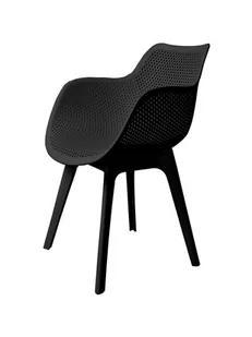 Ażurowe krzesło LANDI KH010100225 przed dom czarne - Krzesła Ażurowe krzesło LANDI KH010100225 przed dom czarne - Krzesła - miniaturka - grafika 1