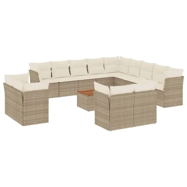 Zestaw mebli ogrodowych rattan PE beżowy 55x55x69 cm
