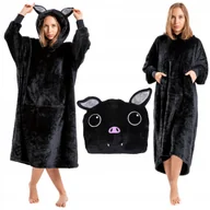 Bluzy damskie - KOCOBLUZA 2w1 PODUSZKA Duża Bluza Koc z Kapturem Nietoperz Ciepła MORAJ Uni - miniaturka - grafika 1