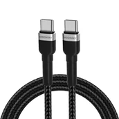 Kable USB - Kabel przewód w oplocie USB-C - USB-C PD 65W 2m czarny - miniaturka - grafika 1