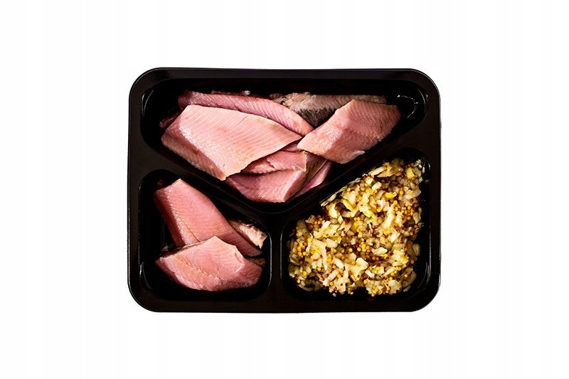 Śledź matjas w cherry z sosem z selera i musztardy 600g - Schronisko Bukowina