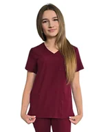 Bluzy damskie - Bluza medyczna bordowa casual premium roz. L - miniaturka - grafika 1