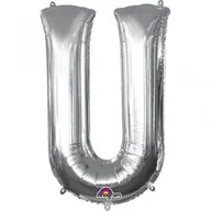 Balony i akcesoria - Balon foliowy 20cm x 33cm litera u + słomka - miniaturka - grafika 1