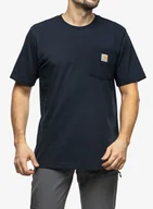 Koszulki męskie - Koszulka bawełniana męska Carhartt K87 Pocket S/S T-Shirt - navy - miniaturka - grafika 1