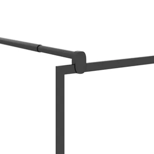 vidaXL VidaXL Ścianka prysznicowa z półką czarna, 100x195 cm ESG i aluminium - Ścianki i drzwi prysznicowe - miniaturka - grafika 8
