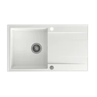 Zlewozmywaki - QUADRON Zlew EVAN 111 snow white + syfon INOX - miniaturka - grafika 1