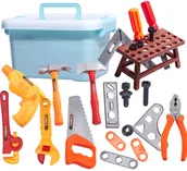 Zabawy w naśladowanie dorosłych - Warsztat dla Dzieci w Walizce Zestaw Narzędzi Budowlanych Majsterkowicza - miniaturka - grafika 1