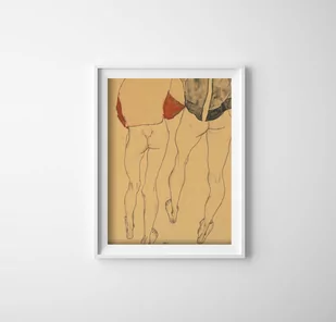 Plakat vintage Dwie stojące półnagie kobiety - Plakaty - miniaturka - grafika 1