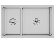 Zlewozmywaki - Srebrny podwójny zlewozmywak - Williams - miniaturka - grafika 1