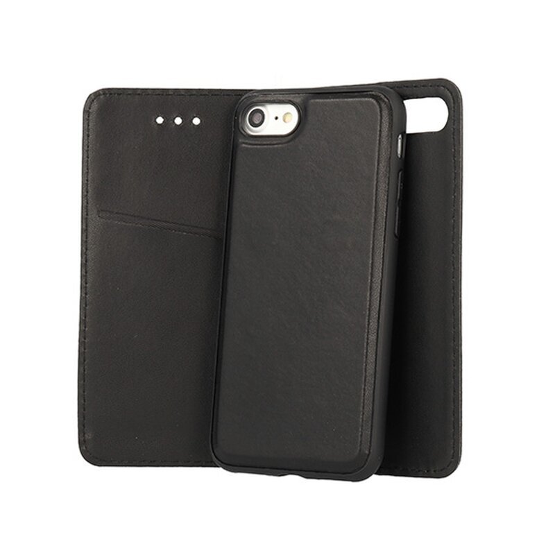 Vennus Twin 2w1 skórzane etui na telefon z klapką i funkcją podstawki czarne etui na telefon Samsung Galaxy S9 Plus G965F